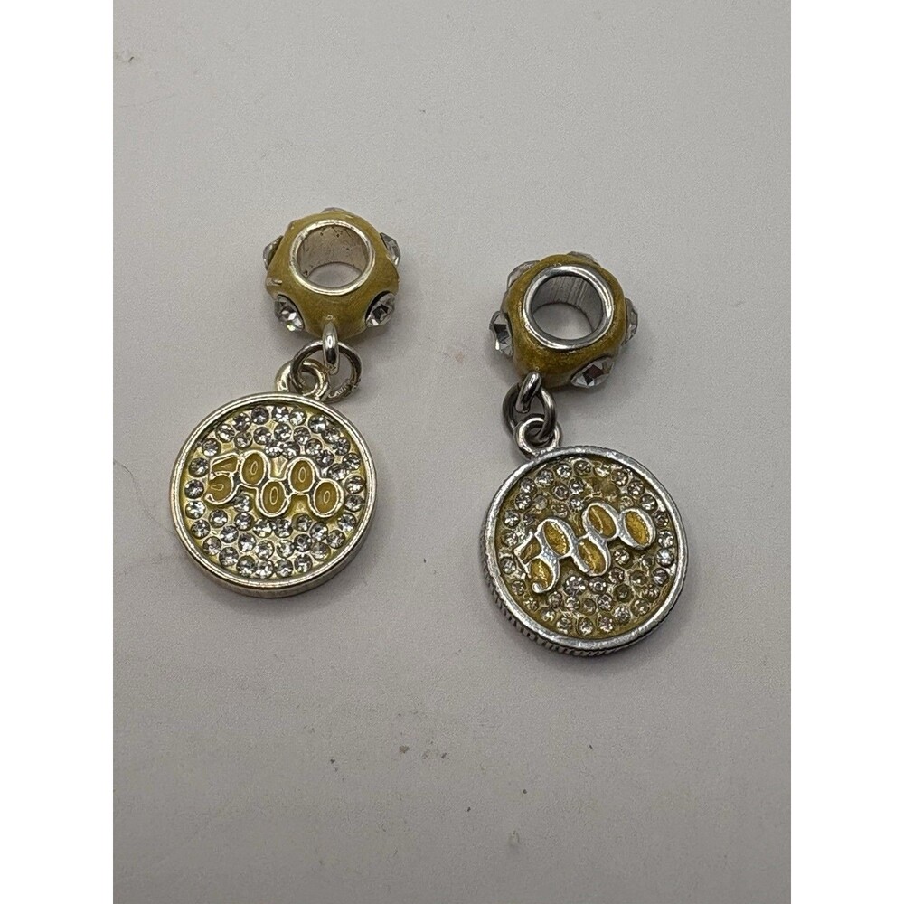 Scentsy 50000 Milestone Charm Beads Silver Tone Rhinestone Lot of 2
